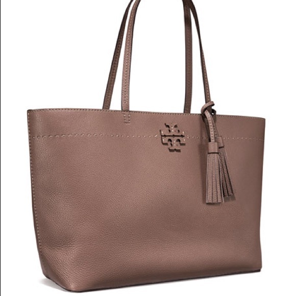Tory Burch McGraw Tote Silver Maple - Picture 2 of 14